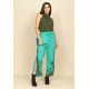 Calça Pantalona Reta com Fenda Indy Colors Turquesa