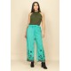 Calça Pantalona Reta com Fenda Indy Colors Turquesa