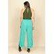 Calça Pantalona Reta com Fenda Indy Colors Turquesa