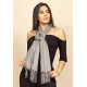 Echarpe Lenço Feminino Liso com Franja Liso Mescla