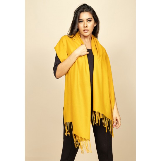Echarpe Lenço Feminino Liso com Franja Liso Gema