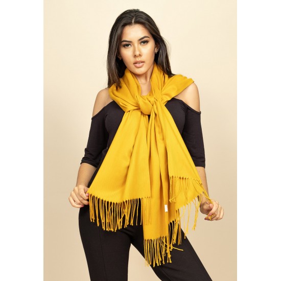 Echarpe Lenço Feminino Liso com Franja Liso Gema