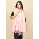 Echarpe Lenço Feminino Liso com Franja Rosa Bebê