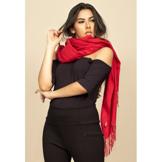 Echarpe Lenço Feminino Liso com Franja Rubi