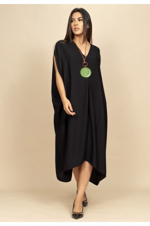 Vestido Kaftan Mutum Detalhes nas Costas Preto