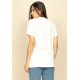 T- shirt Básica Bata Manga Curta Off White Elefante Fofo