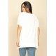 T-Shirt Ampla Malha Manga Curta Off White Gato Lateral