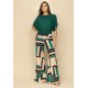 Calça Pantalona Granja Malha Estampa Chapada de Areia