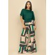 Calça Pantalona Granja Malha Estampa Chapada de Areia