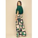 Calça Pantalona Granja Malha Estampa Chapada de Areia