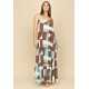 Vestido Longo Jataí Trapézio Malha Estampa Santa Rosa do Tocantins