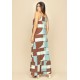 Vestido Longo Jataí Trapézio Malha Estampa Santa Rosa do Tocantins