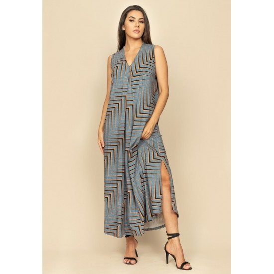 Vestido Longo Acará Malha Estampa Murici