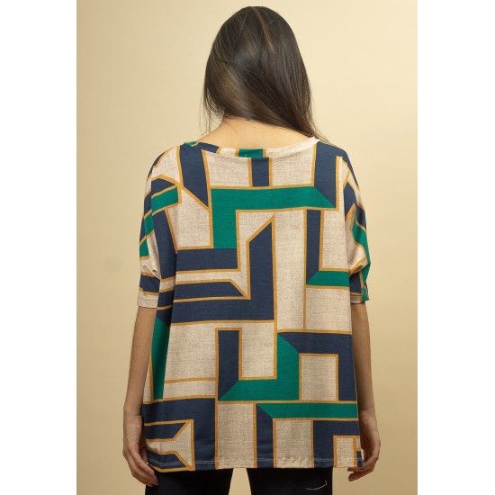 Blusa Ampla  Morcego Manga Curta Chapada de Areia
