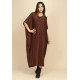 Vestido Kaftan Malha Saruel Marrom