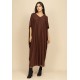 Vestido Kaftan Malha Saruel Marrom
