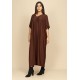Vestido Kaftan Malha Saruel Marrom