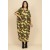 Vestido Kaftan Malha Saruel Estampa Folhas de Outono