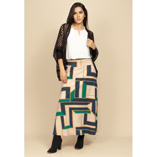 Saia Longa Malha SAZ Estampa Chapada de Areia