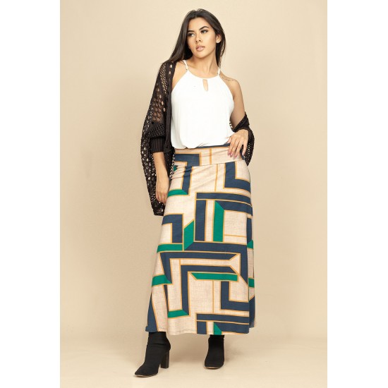 Saia Longa Malha SAZ Estampa Chapada de Areia
