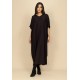 Vestido Kaftan Malha Saruel Preto