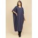 Vestido Kaftan Malha Saruel Azul Marinho