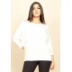 Blusa Morcego Ampla Manga 3/4 Off White