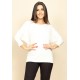 Blusa Morcego Ampla Manga 3/4 Off White