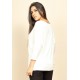 Blusa Morcego Ampla Manga 3/4 Off White