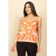 Blusa Regata Nhambu Viscose Estampa Alagoas Laranja