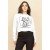 Camiseta de Algodão Manga Longa Gato Tom Branca