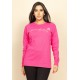 Camiseta de Algodão Manga Longa Permita-se Rosa