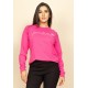 Camiseta de Algodão Manga Longa Permita-se Rosa