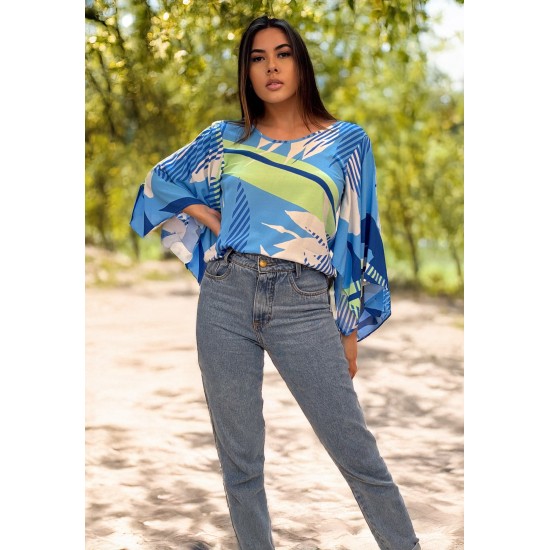 Blusa Goiti Viscose Estampa Tropical Brasil