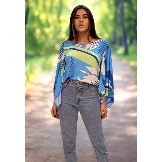 Blusa Goiti Viscose Estampa Tropical Brasil