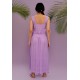 Vestido Midi Plano Estampa Lilás