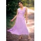 Vestido Midi Plano Estampa Lilás