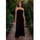 Vestido Longo Viscose Alça Fina Preto