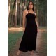Vestido Longo Viscose Alça Fina Preto