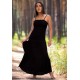 Vestido Longo Viscose Alça Fina Preto