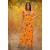 Vestido Longo Morcego Malha Estampa Laranja Floral