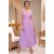 Vestido Midi Plano Estampa Lilás