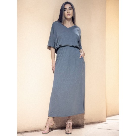 Vestido Longo Malha Mescla