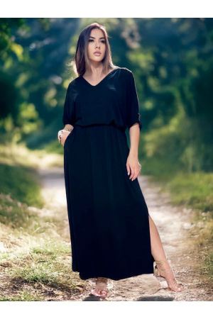 Vestido Longo Malha Preto