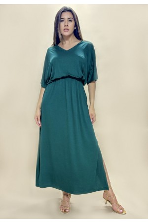 Vestido Longo Malha Verde Musgo