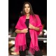 Echarpe Lenço Feminino Liso com Franja Pink