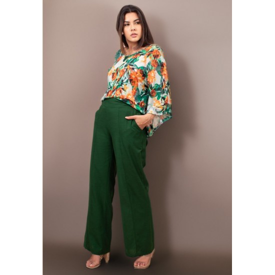 Calça Pantalona Verde Musgo