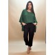 Blusa Poncho Baguari Amplo Estampa Verde Musgo