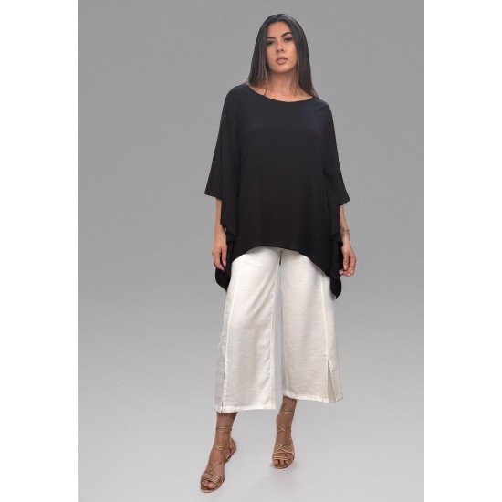 Blusa Poncho Baguari Amplo Estampa Preto