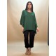 Blusa Poncho Baguari Amplo Estampa Verde Musgo